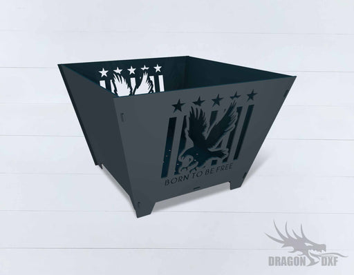 Collapsible Customize Firepit Born To Be Free - Cut and Assemble - DXF Downloadable File