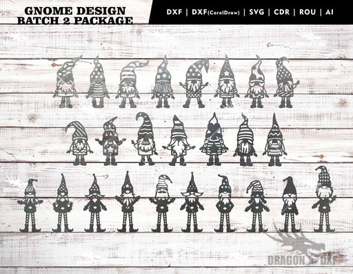 Garden Gnomes Version 2 (25 Designs) - Plasma Laser DXF Cut File