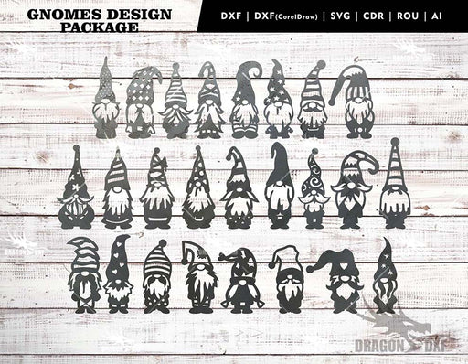 Garden Gnomes Version 1 (25 Designs) - Plasma Laser DXF Cut File