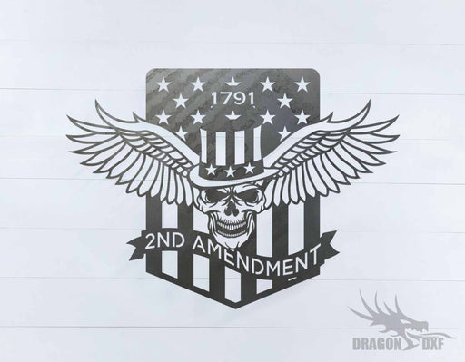 1791 2nd Amendment Skull sign - DXF Download