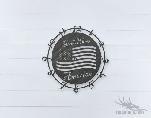 American Clock Design 4  - DXF Download