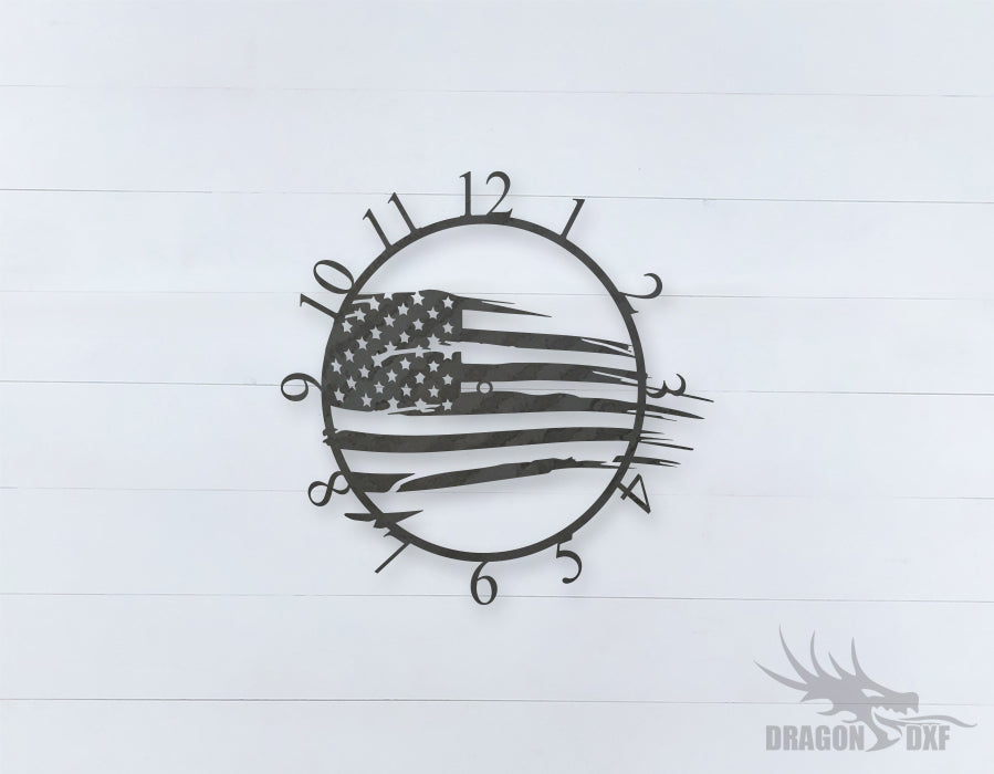 American Clock Design 9  - DXF Download