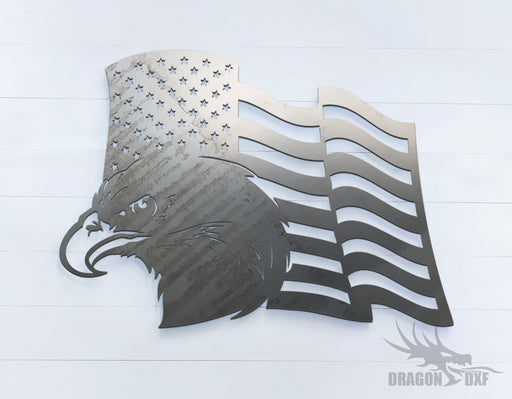 American Flag with Eagle (Left) -  DXF Download
