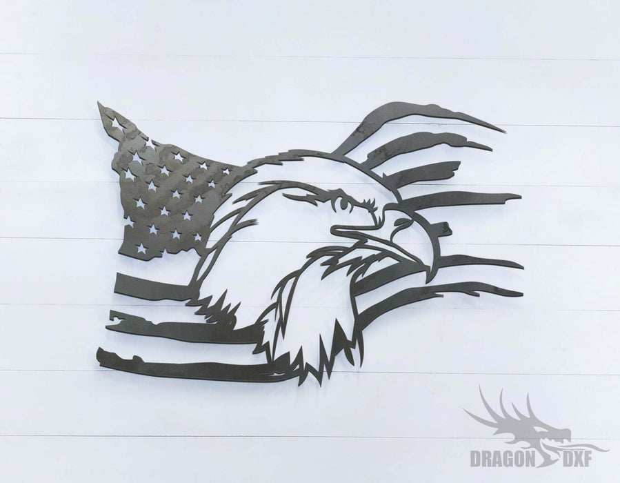 36" x 24" American Eagle Flag - DXF Download