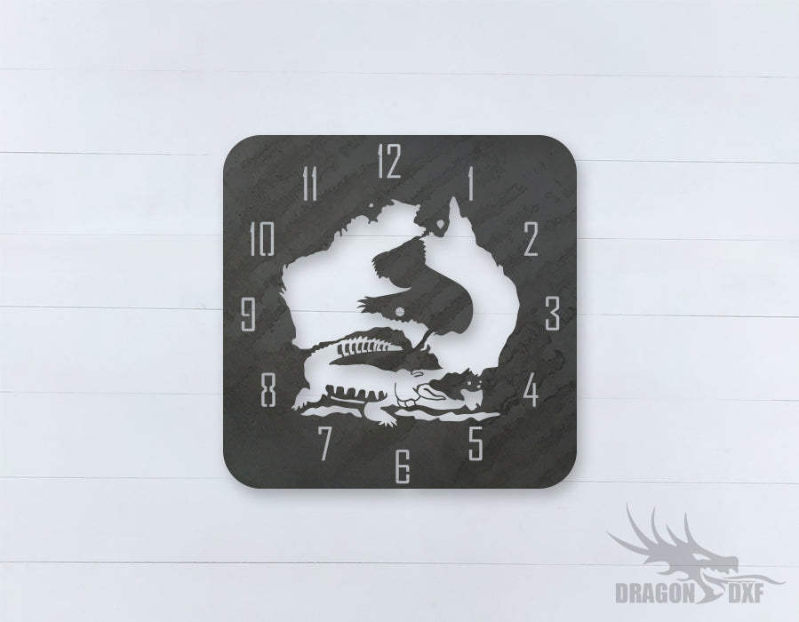 Australian Clock Australian Clock Design 4 - DXF Download — DragonDXF
