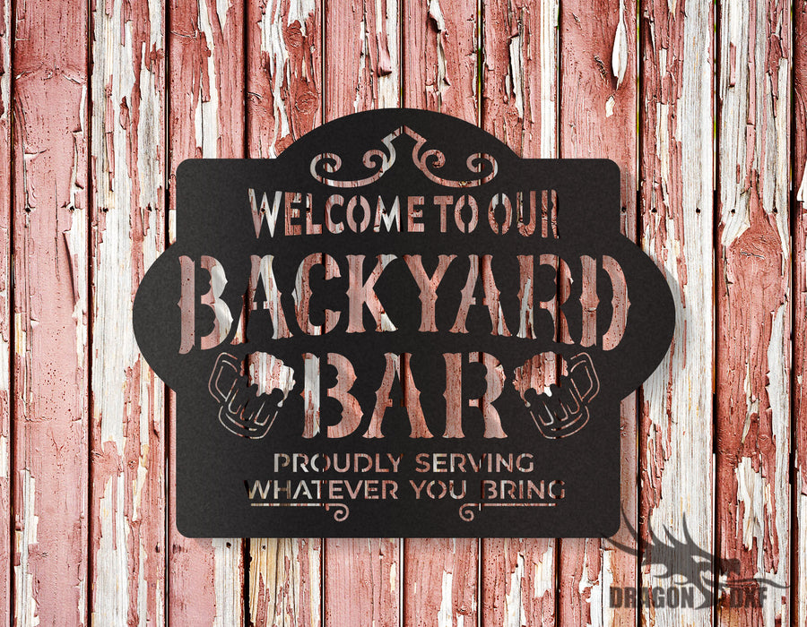 Backyard Bar Sign 3 - DXF Download