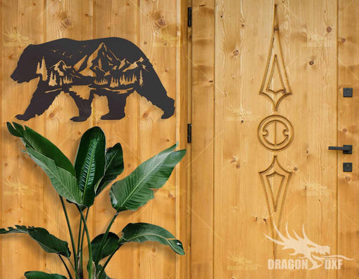 Bear Mountain Sign - Bear Design - Mountain Design - DXF Download