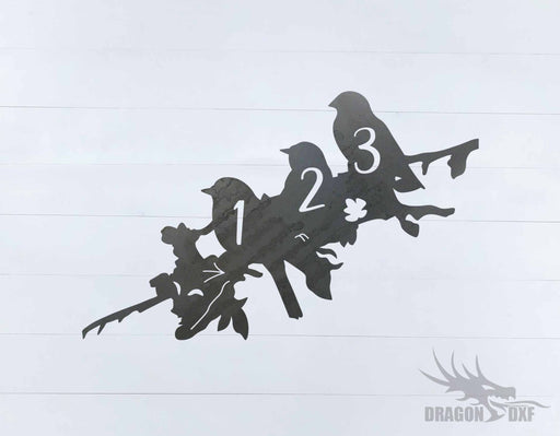 Bird Address Sign 10 - DXF Download