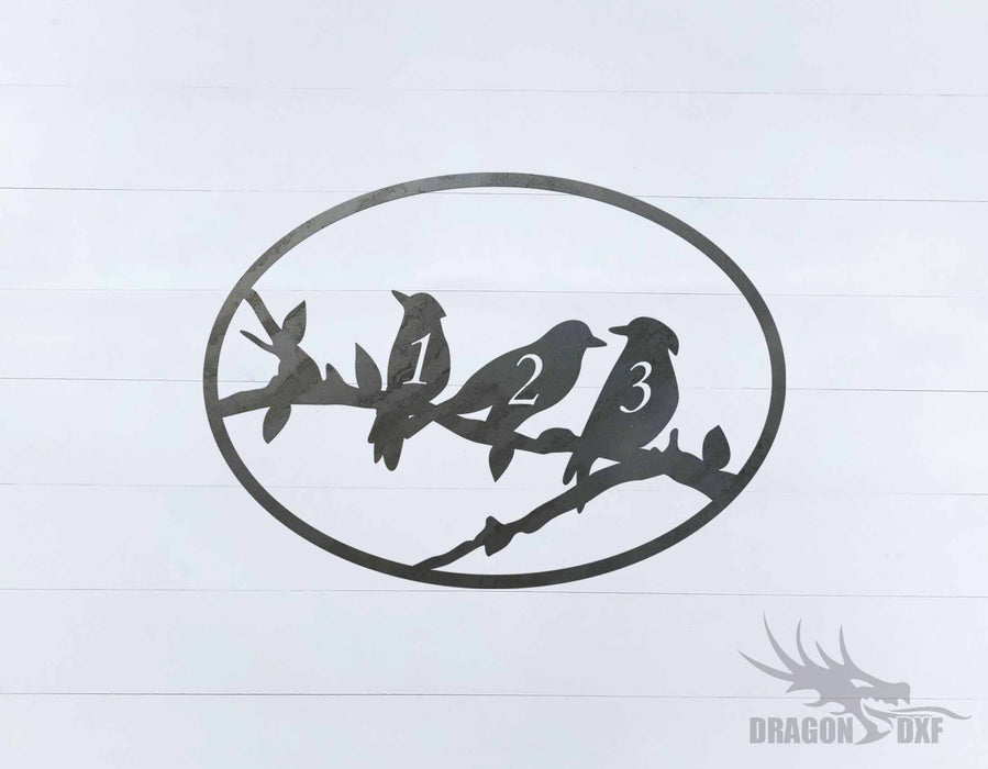 Bird Address Sign 4 - DXF Download