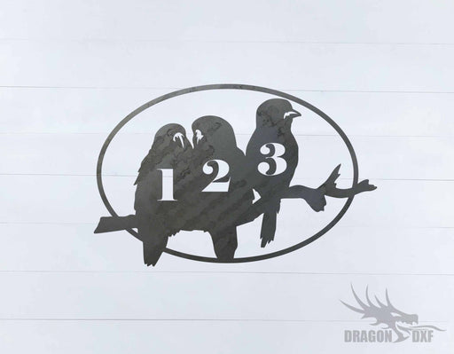 Bird Address Sign 5 - DXF Download