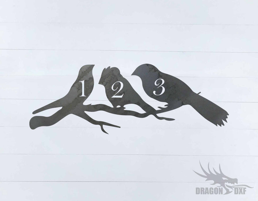 Bird Address Sign 6 - DXF Download