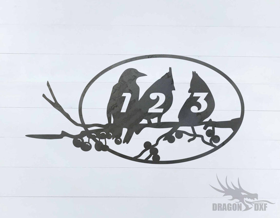 Bird Address Sign 9 - DXF Download