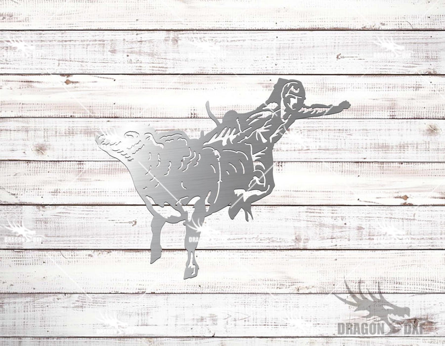 Bull Riding 19 Design - Plasma Laser DXF Cut File