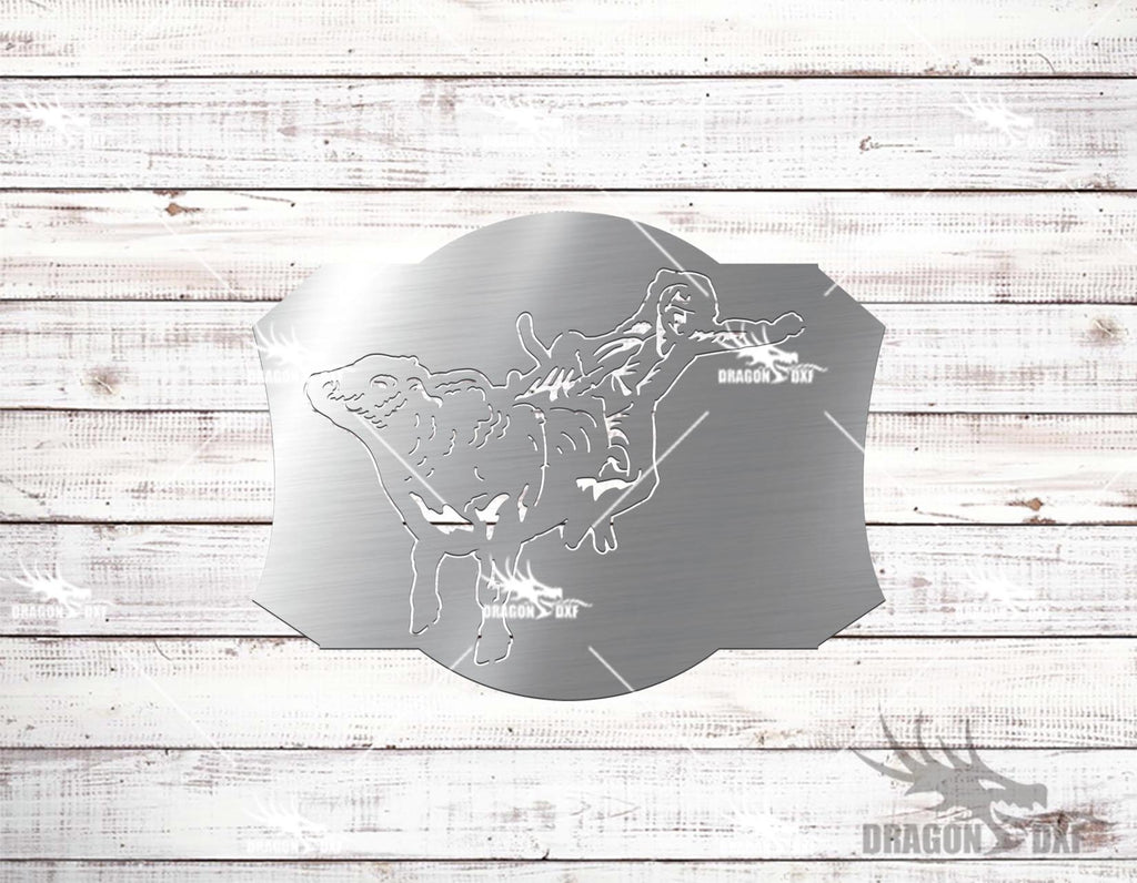 Bull Riding 4 Design - Plasma Laser DXF Cut File — DragonDXF