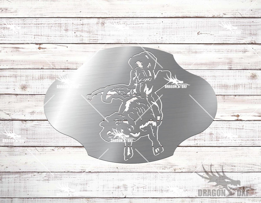 Bull Riding 9 Design - Plasma Laser DXF Cut File