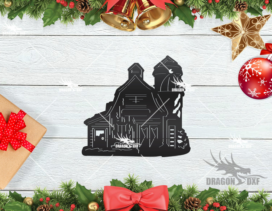 Christmas House 8  - Plasma Laser DXF Cut File