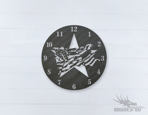 American Clock Design 12  - DXF Download