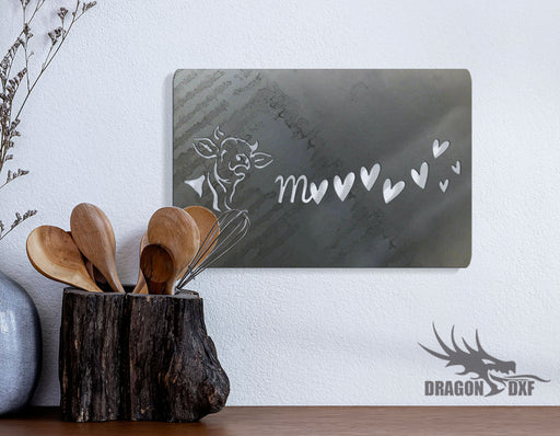 Cow Design 1- Farm Animals - Cow with hearts - DXF Download