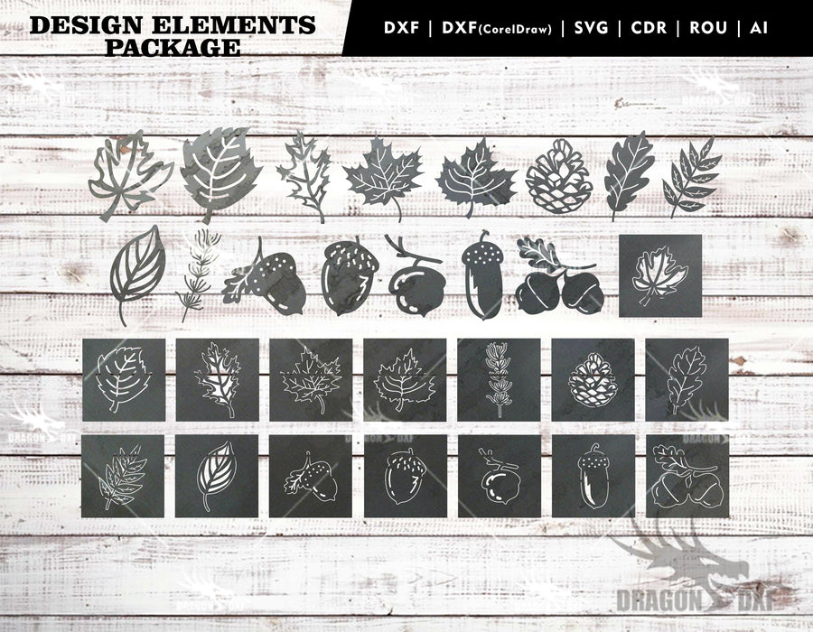 Design Elements Package (30 Designs) - Plasma Laser DXF Cut File