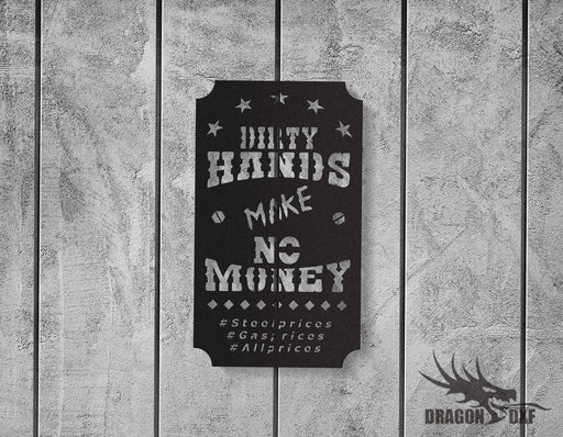 Dirty Hands No Money Sign 1 - DXF Download