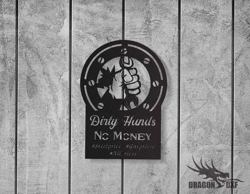 Dirty Hands No Money Sign 3 - DXF Download