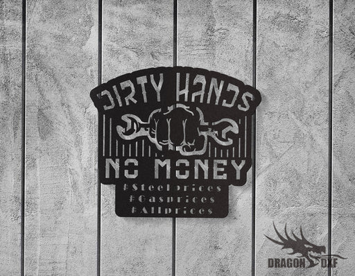 Dirty Hands No Money Sign 4 - DXF Download