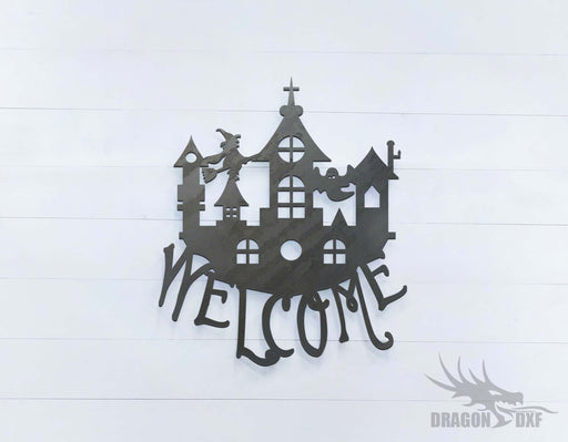 Halloween Castle 1 Welcome Sign - DXF Download