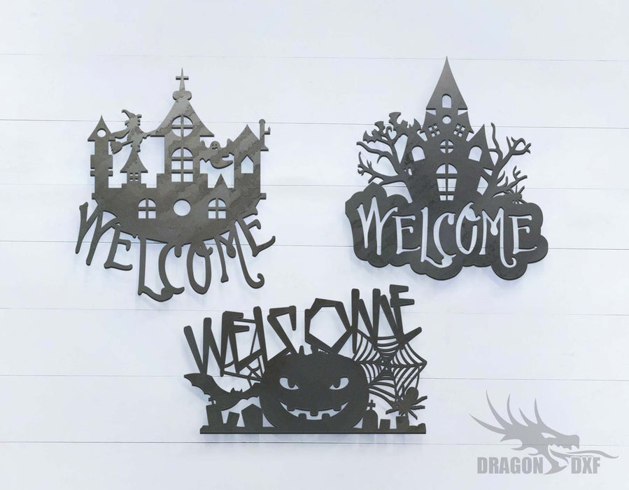 Halloween Welcome Sign Bundle 1 - DXF Download