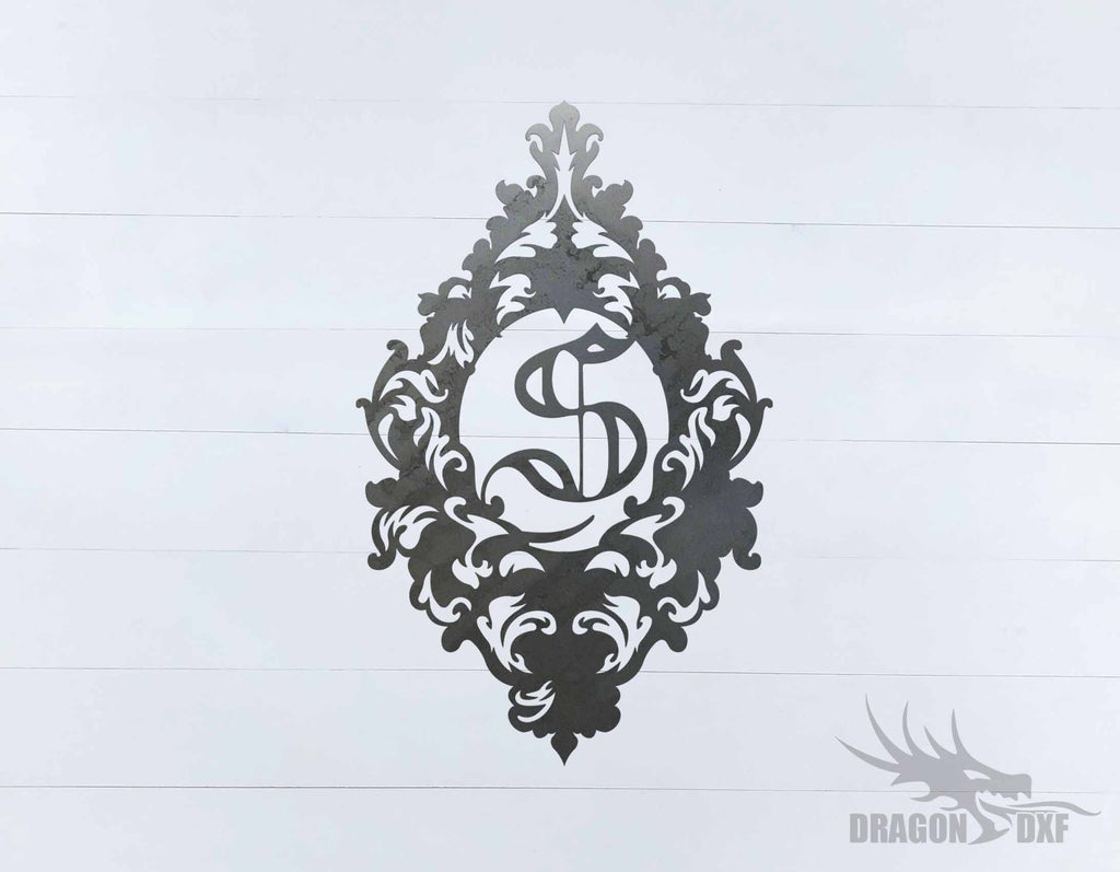 Filigree Initial 5 - DXF Download — DragonDXF