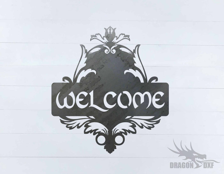 Filigree Welcome Sign 9 - DXF Download