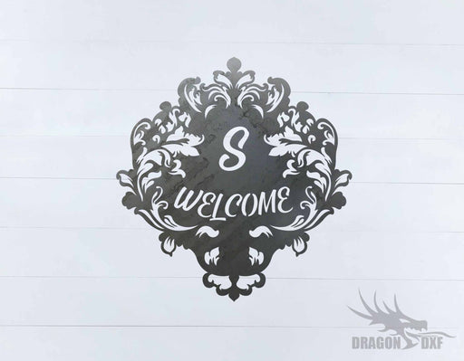 Filigree Welcome w Initial Sign 1 - DXF Download