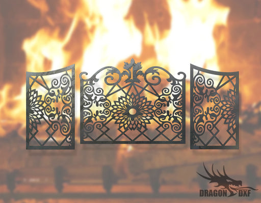 Fireplace Screen 11- Fireplace Cover - DXF Download