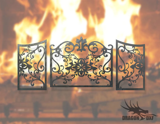 Fireplace Screen 15- Fireplace Cover - DXF Download