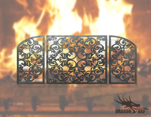 Fireplace Screen 16- Fireplace Cover - DXF Download