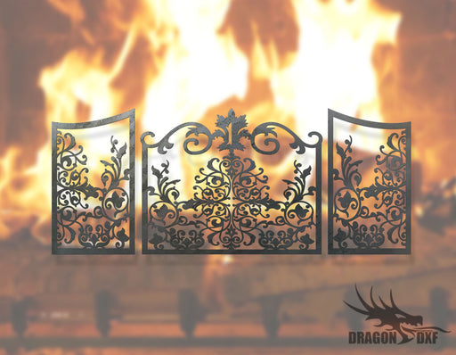 Fireplace Screen 19- Fireplace Cover - DXF Download
