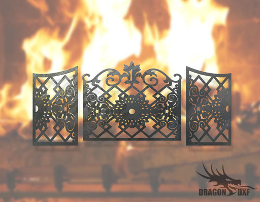 Fireplace Screen 21- Fireplace Cover - DXF Download