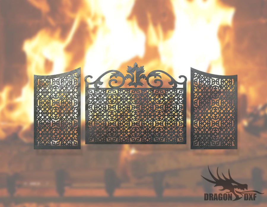 Fireplace Screen 23- Fireplace Cover - DXF Download
