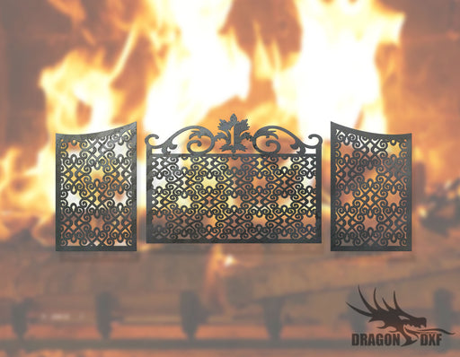Fireplace Screen 25- Fireplace Cover - DXF Download