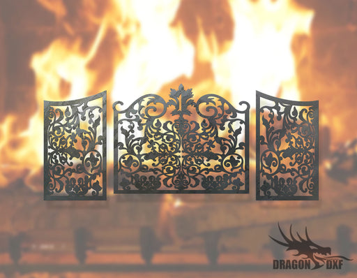 Fireplace Screen 29- Fireplace Cover - DXF Download