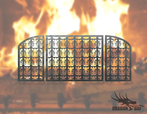 Fireplace Screen 32- Fireplace Cover - DXF Download