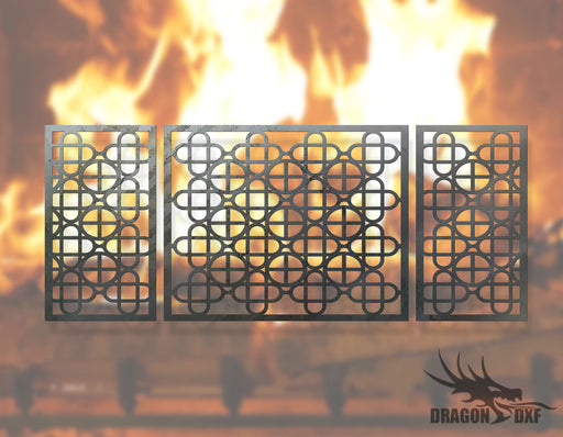 Fireplace Screen 3- Fireplace Cover - DXF Download
