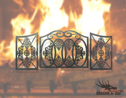 Fireplace Screen 39- Fireplace Cover - DXF Download