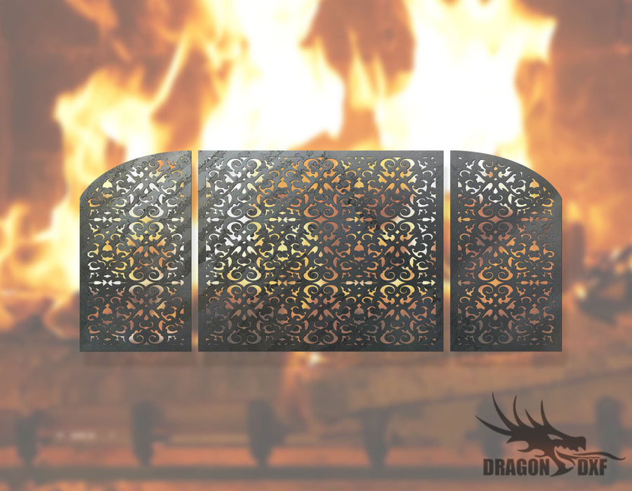 Fireplace Screen 40- Fireplace Cover - DXF Download