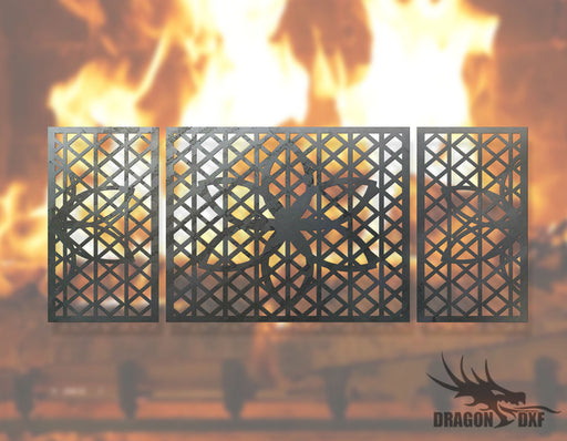 Fireplace Screen 5- Fireplace Cover - DXF Download