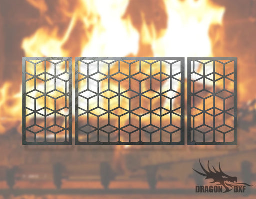 Fireplace Screen 6- Fireplace Cover - DXF Download