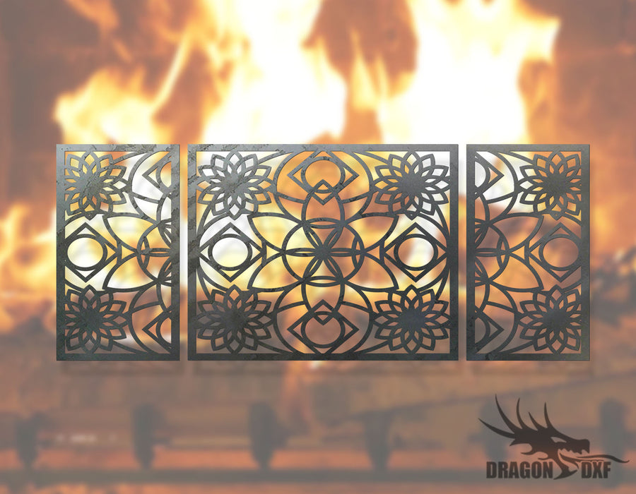 Fireplace Screen 7- Fireplace Cover - DXF Download