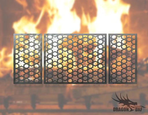 Fireplace Screen 8- Fireplace Cover - DXF Download