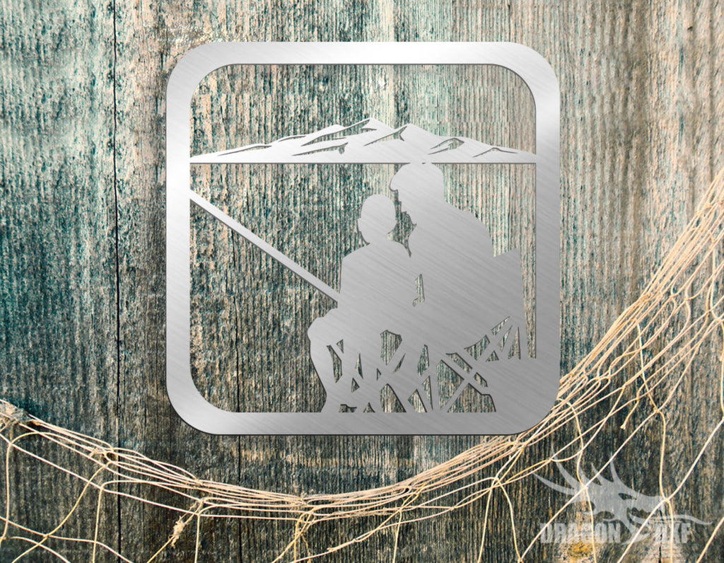 Fishing Design 7 - Father and Son Fishing Design - DXF Download — DragonDXF