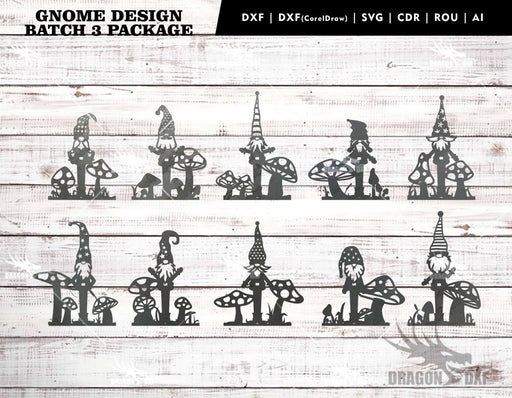 Garden Gnomes Version 3 (10 Designs) - Plasma Laser DXF Cut File