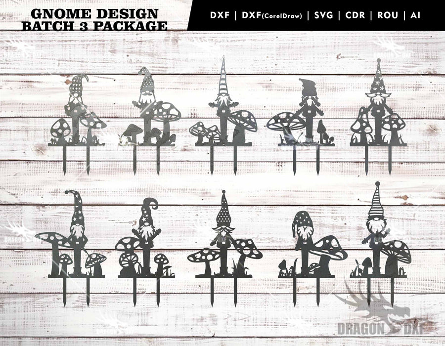 Garden Gnomes Version 3 (10 Designs) - Plasma Laser DXF Cut File